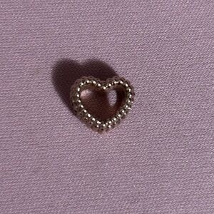 Pandora Beaded Open Heart Charm Rose Gold